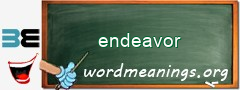 WordMeaning blackboard for endeavor